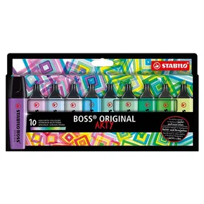Textmarker STABILO BOSS ORIGINAL 10 Stück, kalte Farben „ARTY“